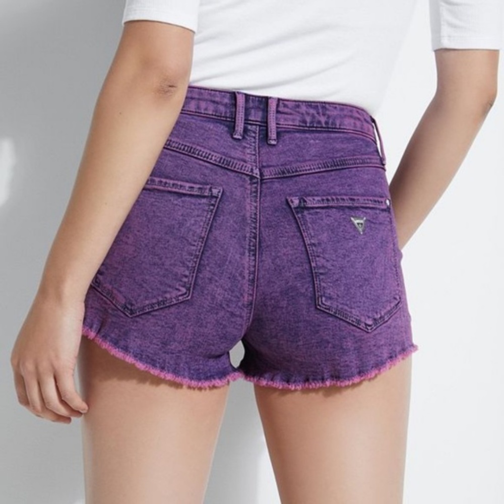 GUESS Women's Candy Acid-Wash Cutoff Shorts